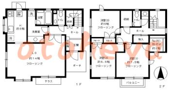 防音室のある楽器可 賃貸物件 3 LDK 28.5万円の図面１
