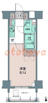 楽器可の賃貸物件 1 K 11.2万円の図面１