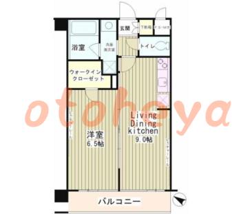 防音室のある楽器可 賃貸物件 1 LDK 12.9万円の図面１