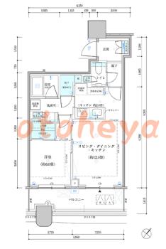 防音室のある楽器可 賃貸物件 1 LDK 29.9万円の図面１