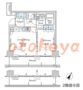 楽器可の賃貸物件 1 SLDK 17万円の図面１
