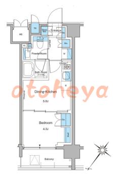 防音室のある楽器可 賃貸物件 1 DK 13.9万円の図面１