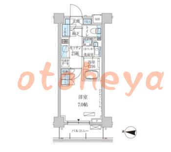 防音室のある楽器可 賃貸物件 1 K 10.3万円の図面１