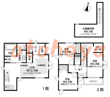 楽器可の賃貸物件 3 LDK 30万円の図面１