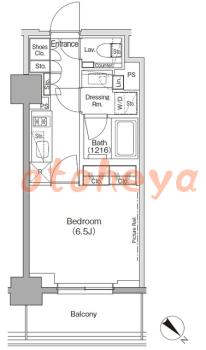 楽器可の賃貸物件 1 K 12万円の図面１