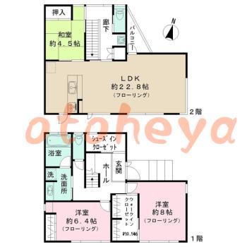 楽器可の賃貸物件 3 LDK 42万円の図面１