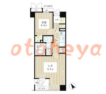楽器可の賃貸物件 1 LDK 15万円の図面１