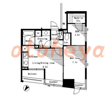 楽器可の賃貸物件 1 LDK 22.7万円の図面１