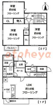 防音室のある楽器可 賃貸物件 3 LDK 25万円の図面１