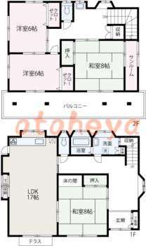 防音室のある楽器可 賃貸物件 4 LDK 10.5万円の図面１