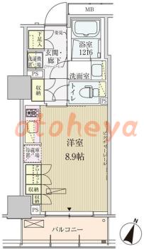 防音室のある楽器可 賃貸物件 1 R 17.1万円の図面１