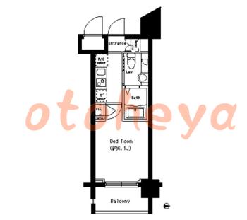 楽器可の賃貸物件 1 K 9.9万円の図面１