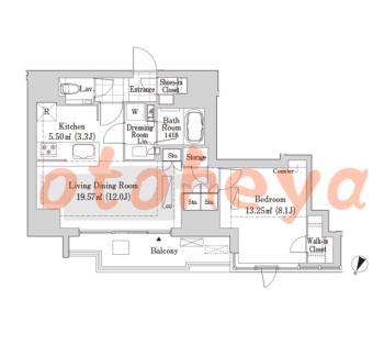 楽器可の賃貸物件 1 LDK 35万円の図面１