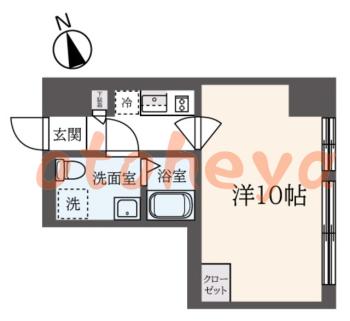 防音室のある楽器可 賃貸物件 1 K 14.2万円の図面１