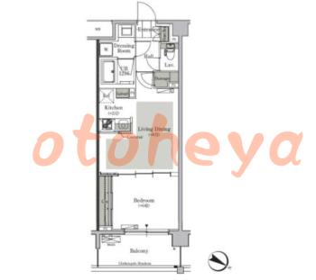 防音室のある楽器可 賃貸物件 1 LDK 14.4万円の図面１