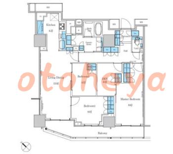 楽器可の賃貸物件 3 LDK 41.2万円の図面１