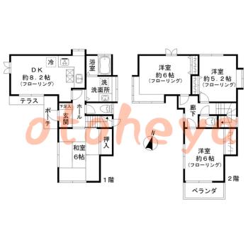 防音室のある楽器可 賃貸物件 4 DK 14.5万円の図面１