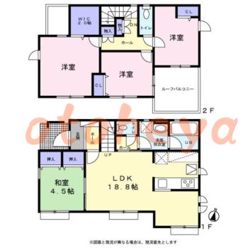 防音室のある楽器可 賃貸物件 4 LDK 27万円の図面１