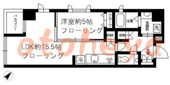 楽器可の賃貸物件 1 LDK 17.6万円の図面１