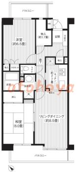 防音室のある楽器可 賃貸物件 2 LDK 21.9万円の図面１