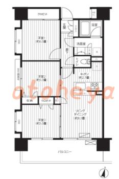 saitama物件 3 LDK 19万円の図面１