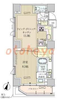 防音室のある楽器可 賃貸物件 1 LDK 31.5万円の図面１
