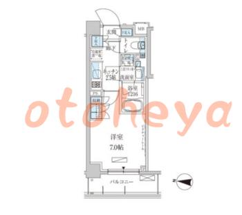 防音室のある楽器可 賃貸物件 1 K 10.3万円の図面１