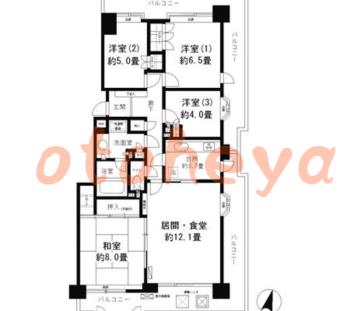 楽器可の賃貸物件 4 LDK 18.5万円の図面１
