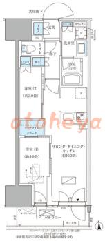 防音室のある楽器可 賃貸物件 2 LDK 24万円の図面１