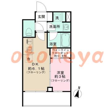 グランドピアノ可の賃貸物件 1 DK 15万円の図面１