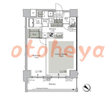 楽器可の賃貸物件 1 LDK 18.1万円の図面１
