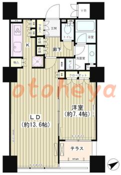 metoro物件 1 LDK 22.6万円の図面１