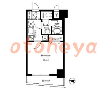 楽器可の賃貸物件 1 K 11.1万円の図面１