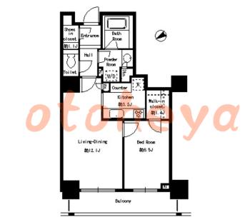 楽器可の賃貸物件 1 LDK 24.2万円の図面１