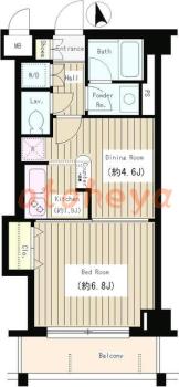 楽器可の賃貸物件 1 DK 12.3万円の図面１