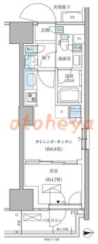 防音室のある楽器可 賃貸物件 1 DK 14万円の図面１