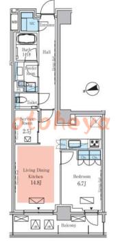 楽器可の賃貸物件 1 SLDK 43.8万円の図面１