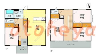 グランドピアノ可の賃貸物件 4 LDK 14.5万円の図面１
