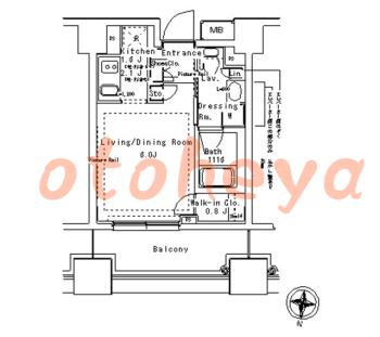 防音室のある楽器可 賃貸物件 1 K 12.2万円の図面１