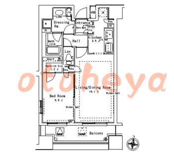 tokyo23物件 1 LDK 23.3万円の図面１