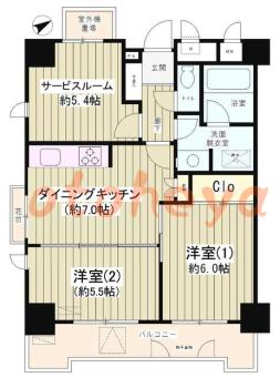 防音室のある楽器可 賃貸物件 2 SDK 13.5万円の図面１