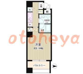 防音室のある楽器可 賃貸物件 1 K 11万円の図面１