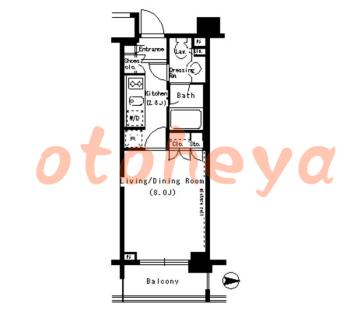 防音室のある楽器可 賃貸物件 1 K 11.8万円の図面１
