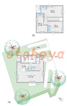 楽器可の賃貸物件 3 LDK 13.5万円の図面１