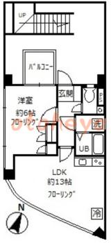 防音室のある楽器可 賃貸物件 1 LDK 13.5万円の図面１