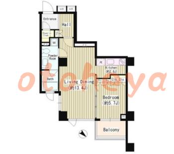 楽器可の賃貸物件 1 LDK 32万円の図面１