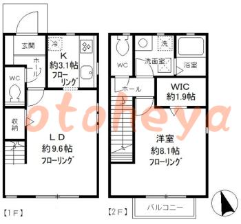 防音室のある楽器可 賃貸物件 1 LDK 12万円の図面１