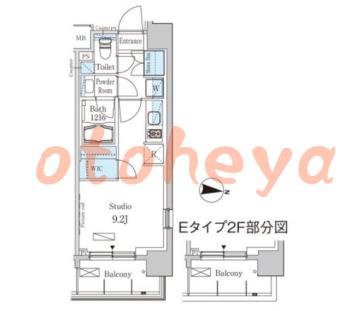 グランドピアノ可の賃貸物件 1 R 12万円の図面１