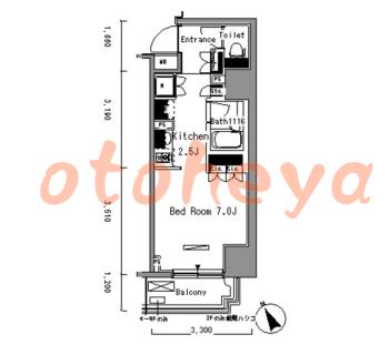 防音室のある楽器可 賃貸物件 1 R 9.7万円の図面１