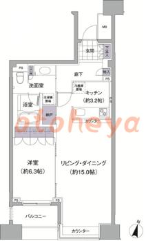 グランドピアノ可の賃貸物件 1 LDK 24.3万円の図面１